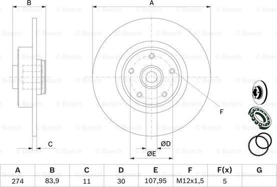 BOSCH 0 986 479 273 - Brake Disc onlydrive.pro