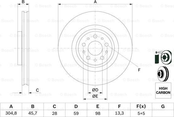 BOSCH 0 986 479 736 - Brake Disc onlydrive.pro