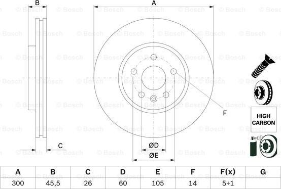 BOSCH 0 986 479 D93 - Brake Disc onlydrive.pro