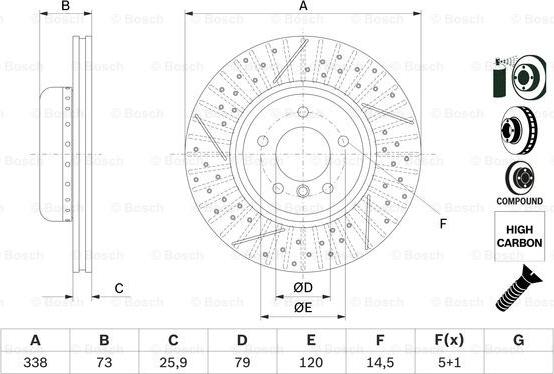 BOSCH 0 986 479 E09 - Bremžu diski onlydrive.pro