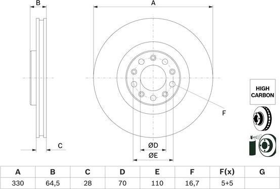 BOSCH 0 986 479 E88 - Bremžu diski onlydrive.pro