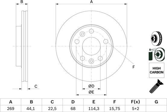 BOSCH 0 986 479 F65 - Brake Disc onlydrive.pro