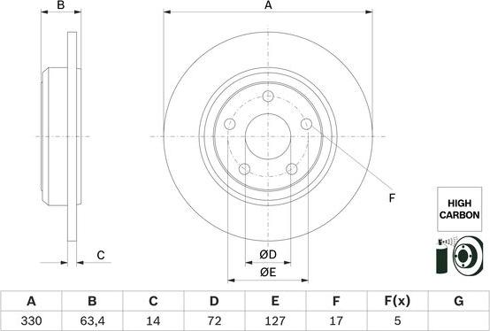 BOSCH 0 986 479 F89 - Brake Disc onlydrive.pro