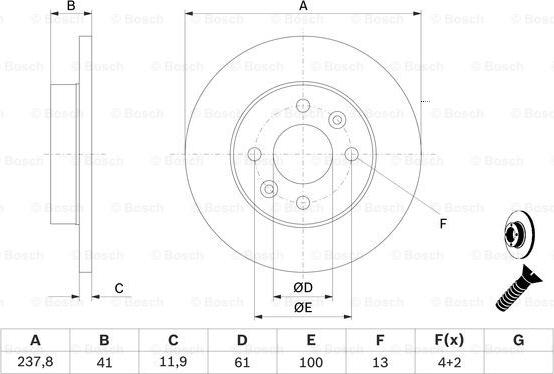 BOSCH 0 986 478 105 - Brake Disc onlydrive.pro