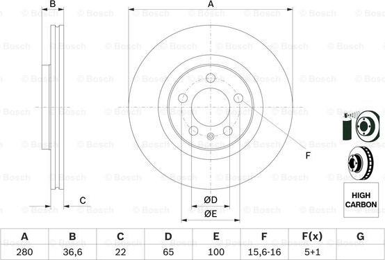 BOSCH 0 986 478 852 - Brake Disc onlydrive.pro