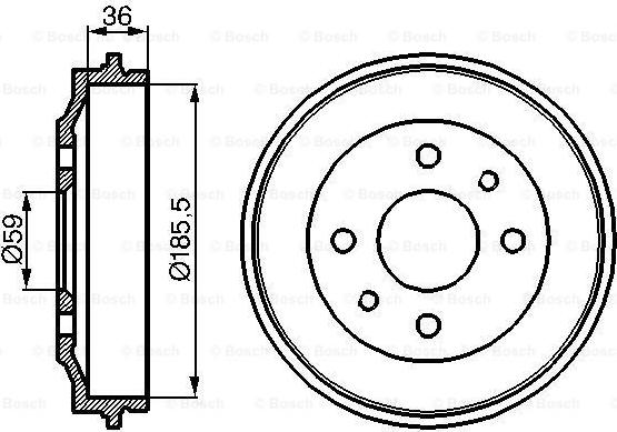 BOSCH 0 986 477 055 - Brake Drum onlydrive.pro