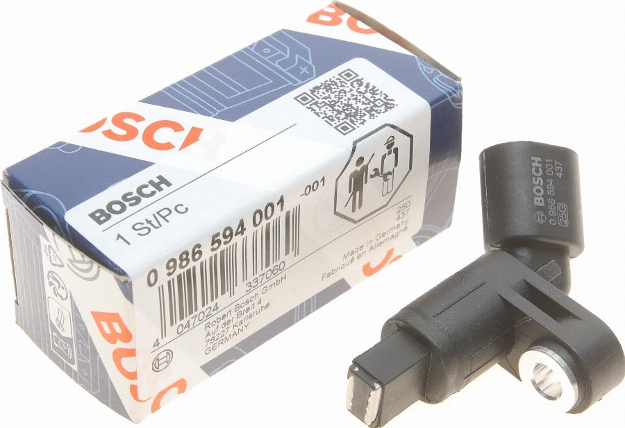 BOSCH 0 986 594 001 - Датчик ABS, частота вращения колеса onlydrive.pro