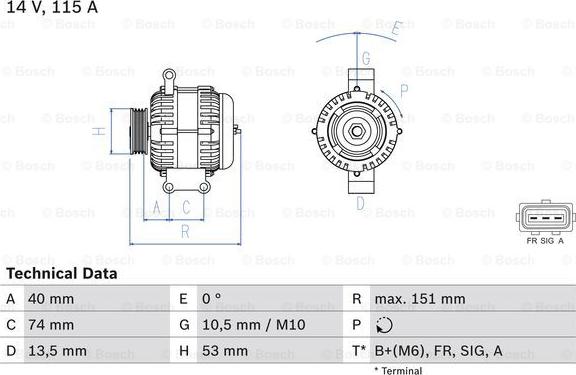 BOSCH 0 986 049 460 - Alternator onlydrive.pro