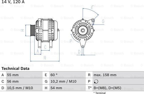 BOSCH 0 986 044 410 - Alternator onlydrive.pro