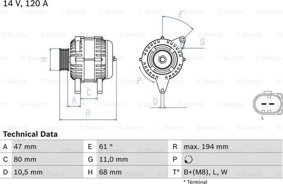 BOSCH 0 986 044 890 - Ģenerators onlydrive.pro