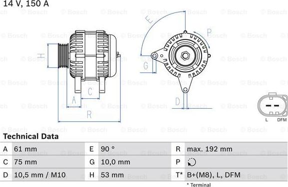 BOSCH 0 986 045 251 - Генератор onlydrive.pro