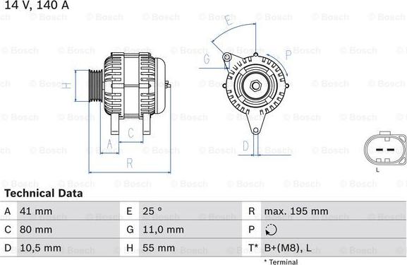 BOSCH 0 986 046 210 - Alternator onlydrive.pro