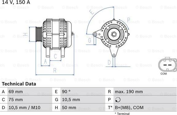 BOSCH 0 986 046 220 - Alternator onlydrive.pro