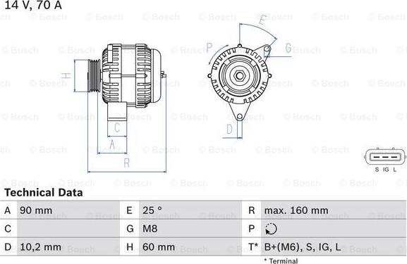 BOSCH 0 986 040 461 - Generaator onlydrive.pro