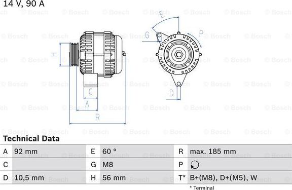 BOSCH 0 986 040 180 - Генератор onlydrive.pro