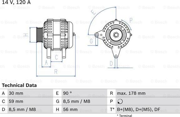 BOSCH 0 986 040 350 - Kintamosios srovės generatorius onlydrive.pro