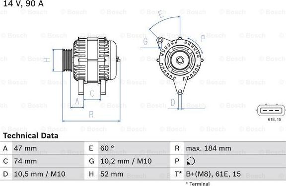 BOSCH 0 986 041 190 - Ģenerators onlydrive.pro