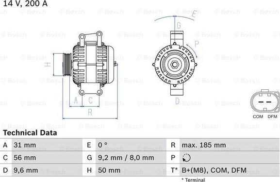 BOSCH 0 986 048 550 - Alternator onlydrive.pro