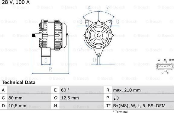 BOSCH 0 986 048 110 - Kintamosios srovės generatorius onlydrive.pro