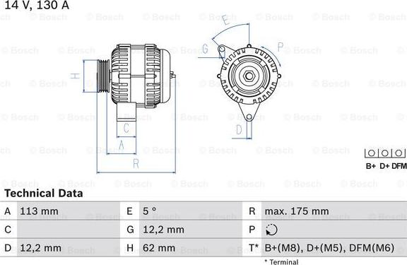 BOSCH 0 986 048 801 - Alternator onlydrive.pro