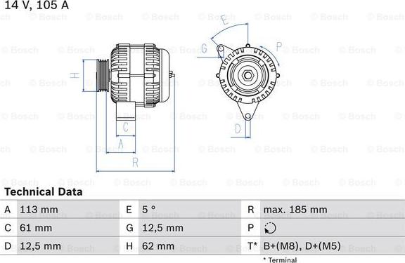 BOSCH 0 986 048 791 - Generaator onlydrive.pro