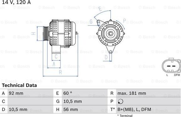 BOSCH 0 986 042 550 - Alternator onlydrive.pro