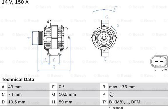 BOSCH 0 986 047 910 - Generaator onlydrive.pro