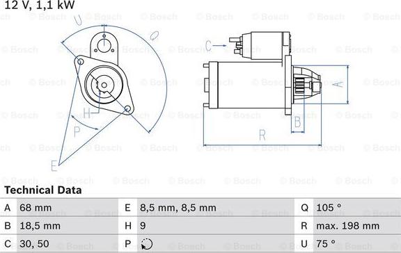 BOSCH 0 986 019 870 - Starter onlydrive.pro