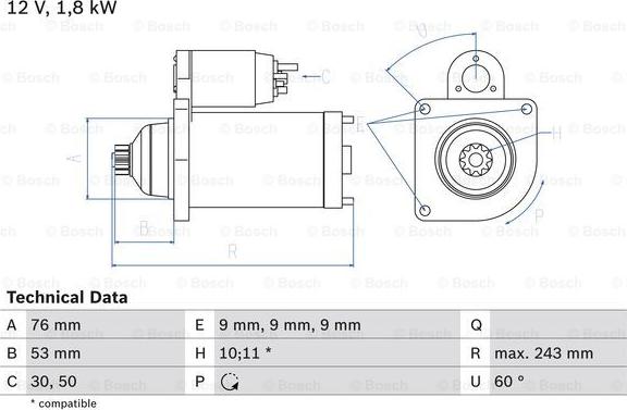 BOSCH 0 986 016 990 - Starter onlydrive.pro