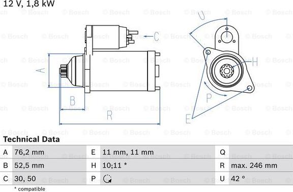 BOSCH 0 986 016 980 - Starteris onlydrive.pro