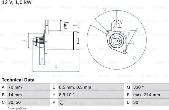 BOSCH 0 986 018 570 - Starter onlydrive.pro