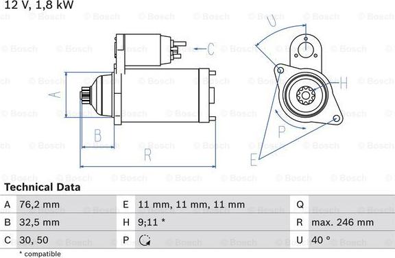 BOSCH 0 986 017 000 - Starter onlydrive.pro