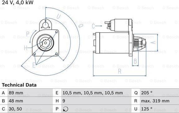 BOSCH 0 986 017 240 - Starter onlydrive.pro