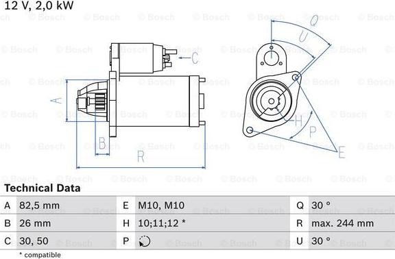 BOSCH 0 986 017 260 - Стартер onlydrive.pro