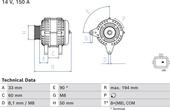 BOSCH 0 986 084 690 - Generaator onlydrive.pro