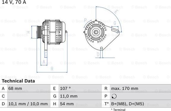 BOSCH 0 986 080 560 - Генератор onlydrive.pro