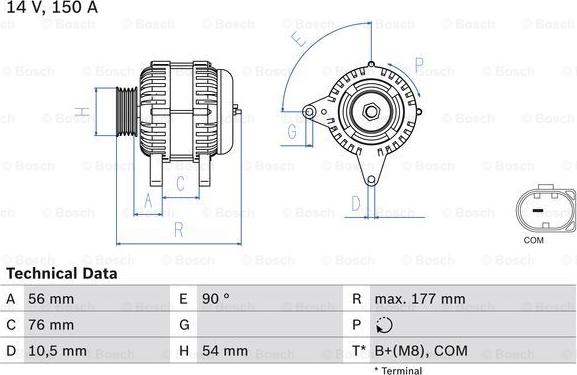 BOSCH 0 986 080 580 - Kintamosios srovės generatorius onlydrive.pro