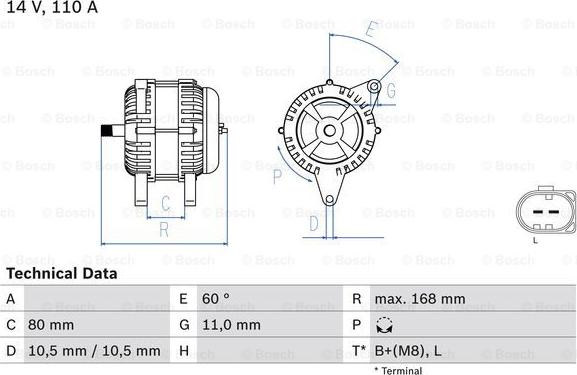 BOSCH 0 986 080 060 - Alternator onlydrive.pro