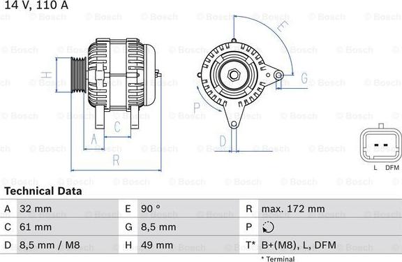 BOSCH 0 986 080 330 - Kintamosios srovės generatorius onlydrive.pro