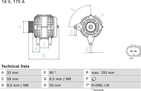 BOSCH 0 986 081 850 - Generaator onlydrive.pro