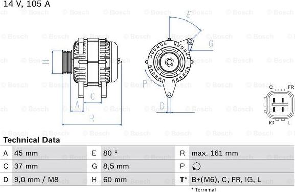 BOSCH 0 986 082 410 - Alternator onlydrive.pro