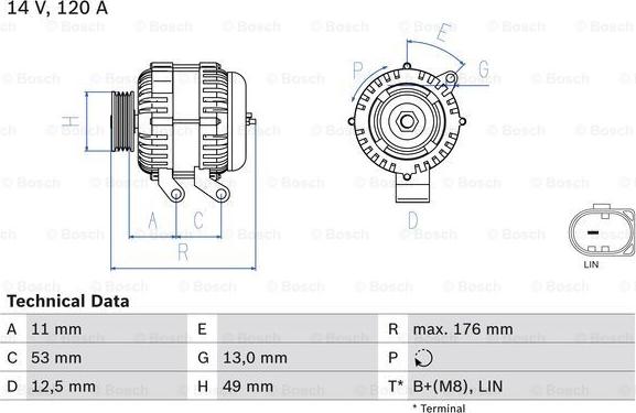 BOSCH 0 986 082 220 - Kintamosios srovės generatorius onlydrive.pro