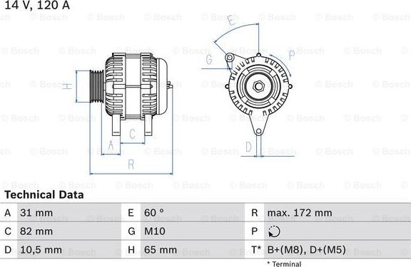 BOSCH 0 986 038 180 - Alternator onlydrive.pro