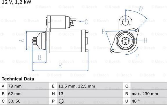 BOSCH 0 986 029 120 - Starter onlydrive.pro