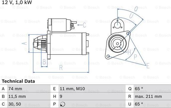 BOSCH 0 986 020 571 - Starter onlydrive.pro