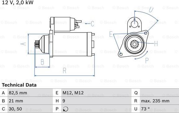 BOSCH 0 986 021 630 - Starter onlydrive.pro