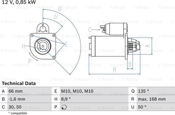 BOSCH 0 986 021 051 - Starter onlydrive.pro