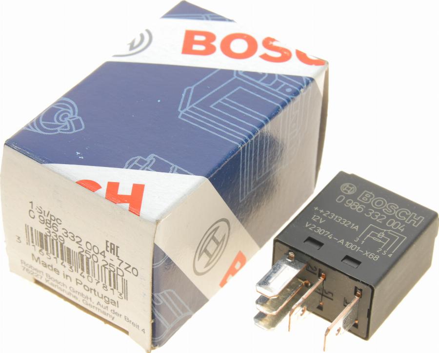 BOSCH 0 986 332 004 - Relė, pagrindinė srovė onlydrive.pro