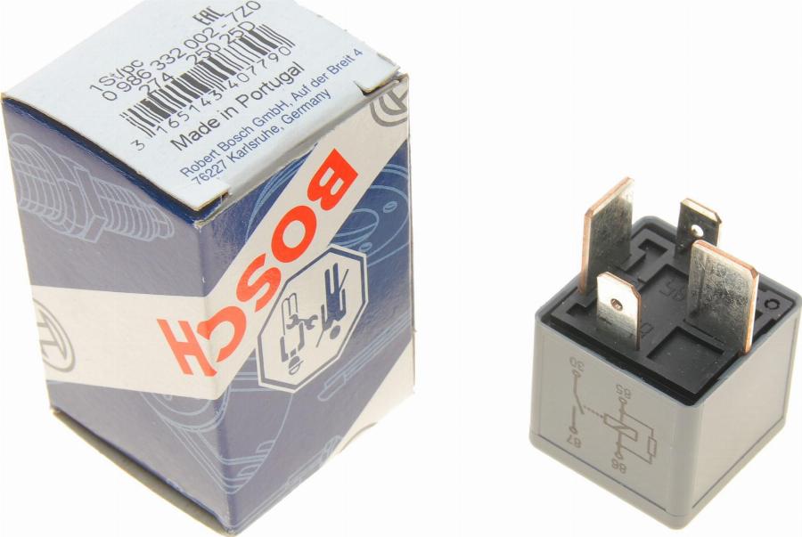 BOSCH 0 986 332 002 - Relė, pagrindinė srovė onlydrive.pro