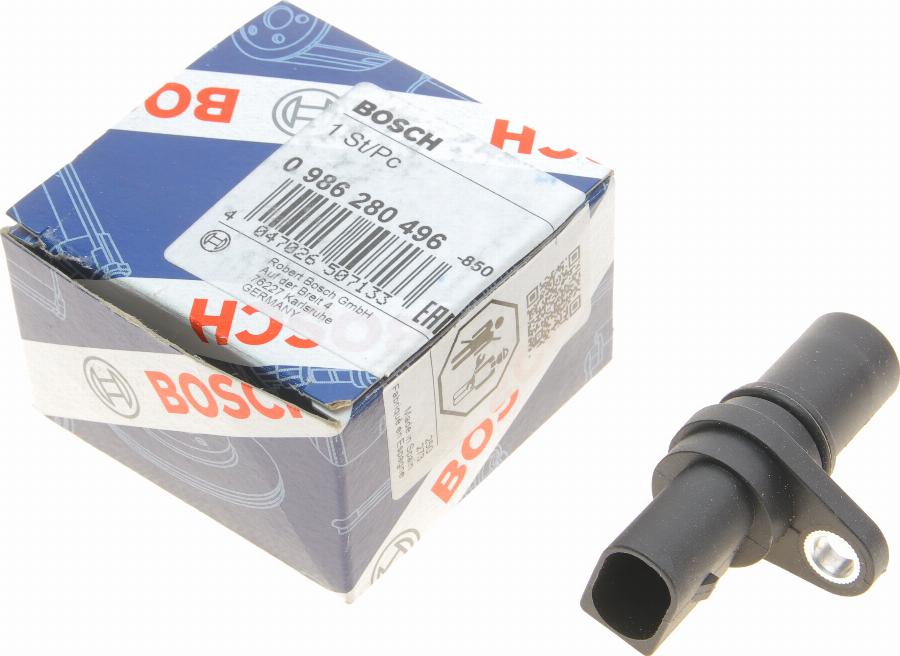 BOSCH 0 986 280 496 - Sensor, crankshaft pulse onlydrive.pro